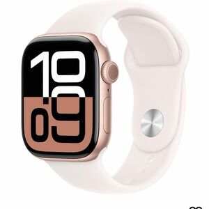 Rose Gold Smartwatch with White Band